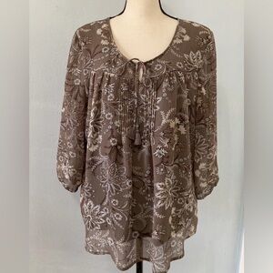 St. John's Bay Brown 3/4 Sleeve Tunic